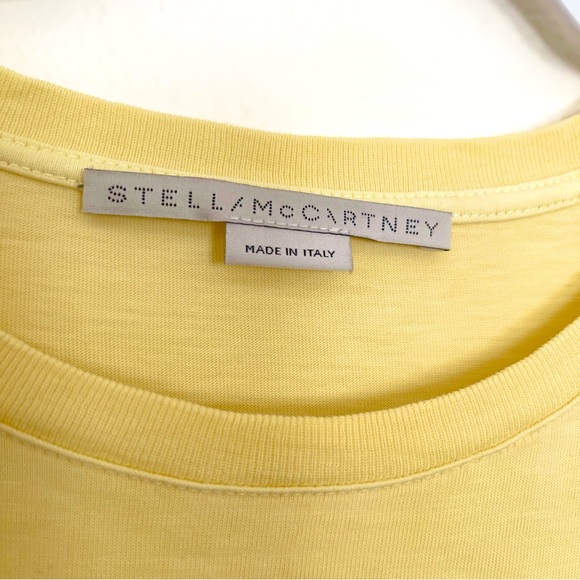 Stella McCartney Hand-Dyed 100% Cotton Women’s Yellow Graphic Fitted Tee Size M - Picture 4 of 8